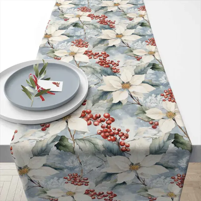 winter poinsettia tafelloper